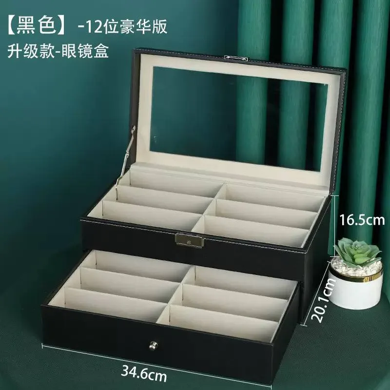 12 Glasses Organiser - Storage Case for Eyeglasses, Sunglasses, and More
