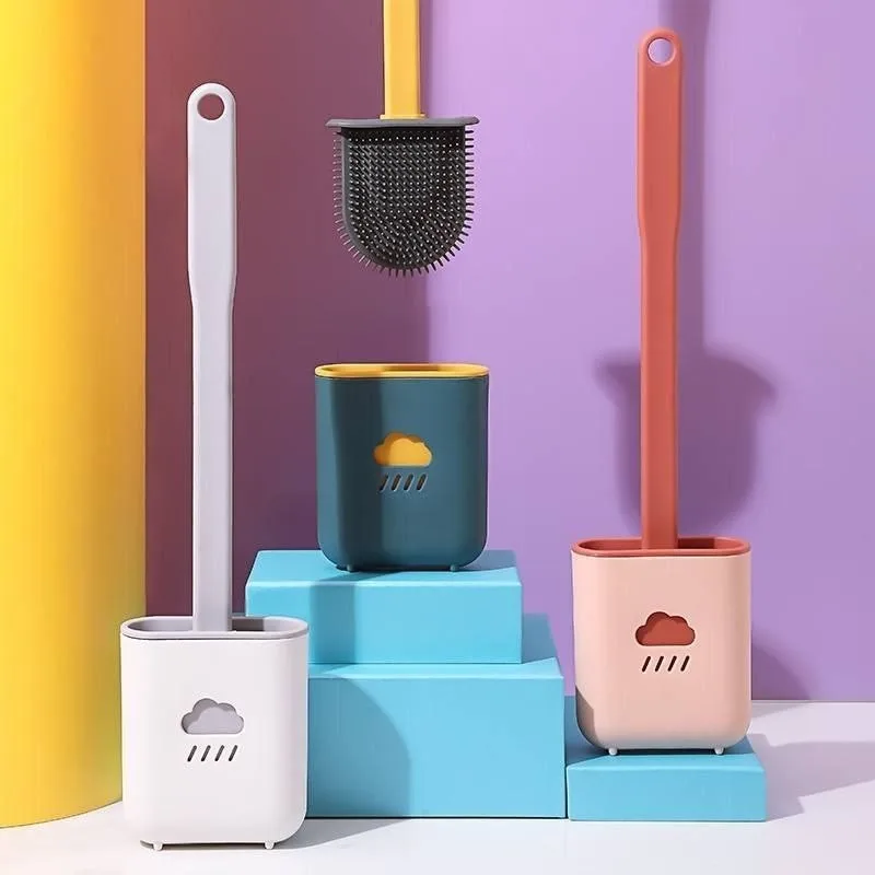 Silicon Toilet Brush Set for Bathroom Cleaning
