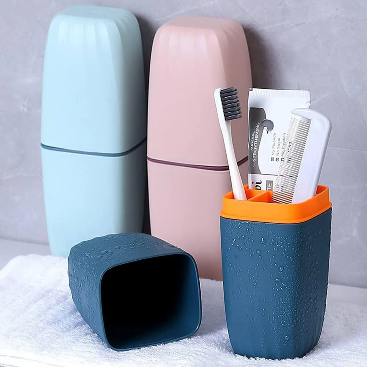 Travel Mouthwash Cup and Toothbrush Case