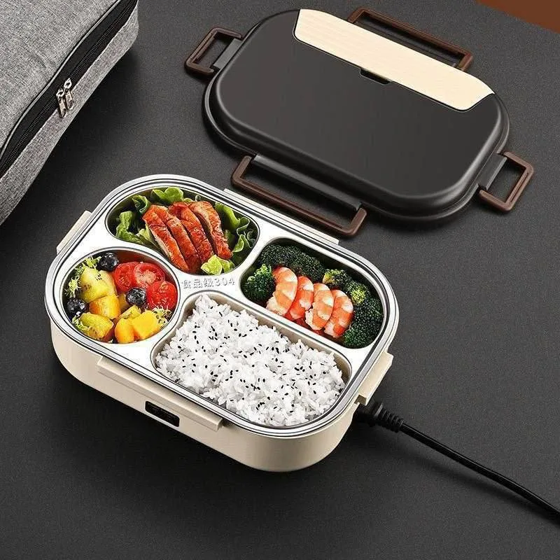 4 Partition Electric Lunch Box for Home & Kitchen