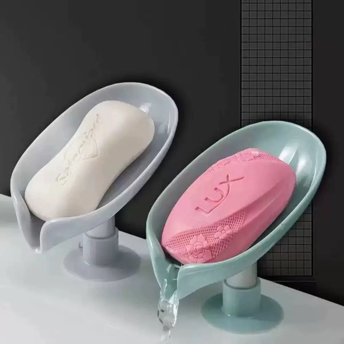 Leaf Shape Draining Suction Soap Dish for Soaps