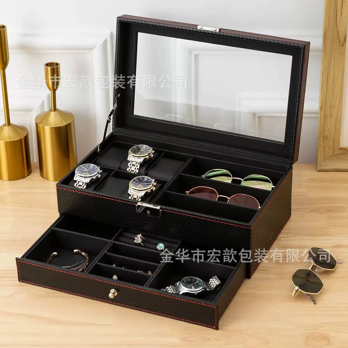 12-Pieces Double Layer Jewellery Box
