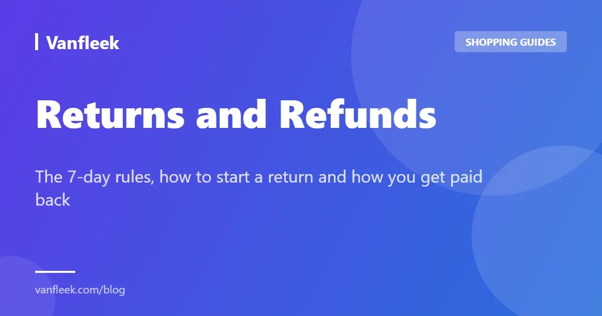 Returns and Refunds - The 7-day rules, how to start a return and how you get paid back
