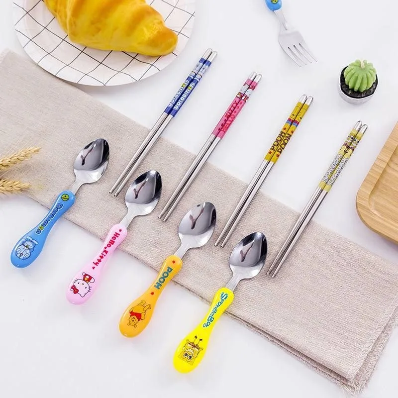 4pcs Children Cartoon Cutlery Set - Home & Kitchen